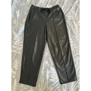 Women's Simply Vera Vera Wang Black Faux Leather Joggers M